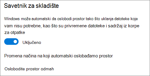 Preklopnik za Windows 10 skladište za aktiviranje Savetnika za skladište