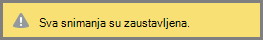 Poruka „Svi snimci su zaustavljeni“ koja se prikazuje u Skype za posao sastanku