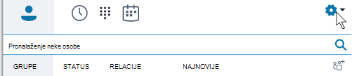 Opcije glavnog menija programa Skype za posao
