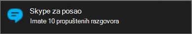 Obaveštavanje o propuštenim porukama putem Windows obaveštenja