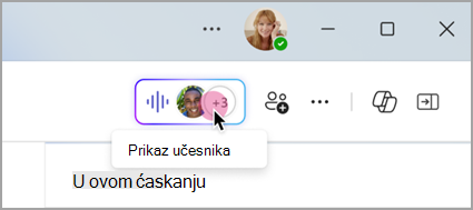 Izaberite indikator uživo u grupnom ćaskanju da biste videli trenutne učesnike sastanka.