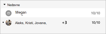 Snimak ekrana poruka bez pregleda poruke i vremenske oznake.