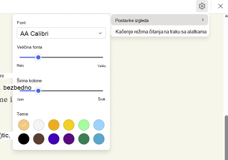 Screenshot of readingmode-font.