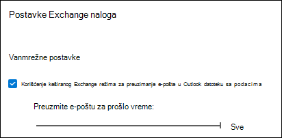 Pomerite klizač na sve da biste preuzeli svu Outlook e-poštu prilikom izvoza e-pošte