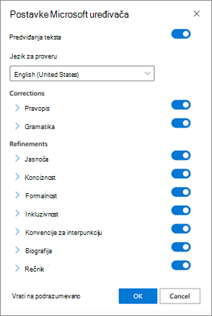 Postavke uređivača