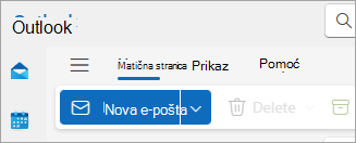 Snimak ekrana nove Outlook trake