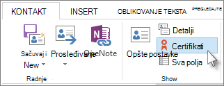 Prikaz certifikata određene osobe