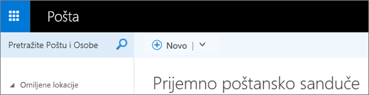 Izgled trake u aplikaciji Outlook Web App