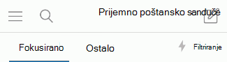 Uključivanje i isključivanje fokusiranog prijemnog sandučeta u operativnom sistemu iOS