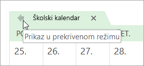 Kliknite na strelicu „Prikaz u prekrivenom režimu“