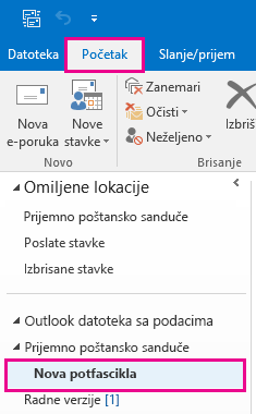 Pravi se nova potfascikla.