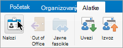 Prikazuje dugme 