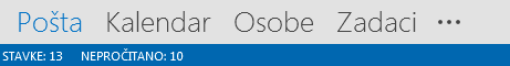 Kartica „Osobe“ na dnu Outlook ekrana.