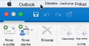 Da biste videli koju verziju programa Outlook imate, odaberite stavku „Outlook“ na traci sa menijima.