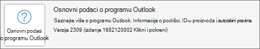 Odaberite polje „Osnovni podaci o programu Outlook“.