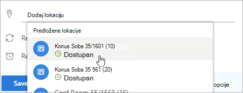 Snimak ekrana menija 