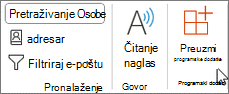 Na traci izaberite stavku 