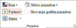 Opcije pozadine