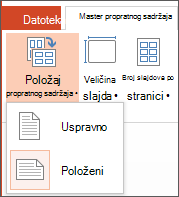 Meni „Položaj propratnog sadržaja“