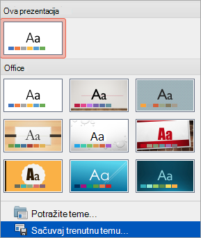 Prikazuje opciju 