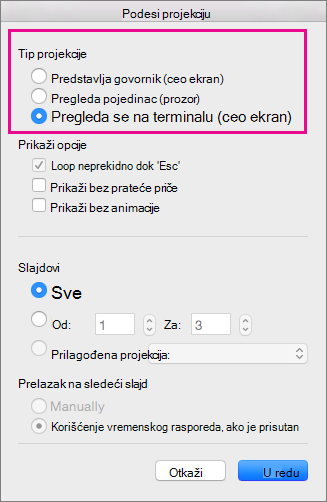 Prikaži opcije za tip
