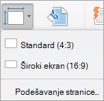 Prikazuje meni 