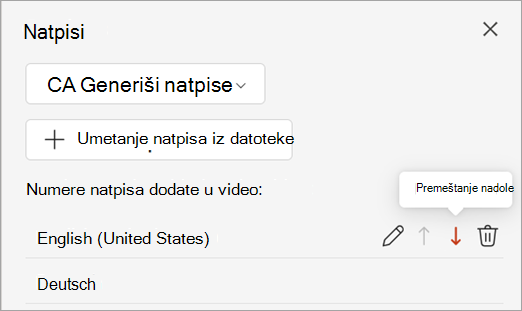 Snimak ekrana koji prikazuje dugme 