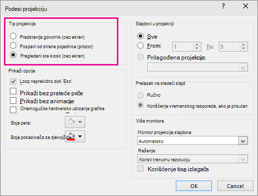 prikazuje powerpoint dijalog koji se sam pokreće