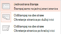 Neki štampači mogu da štampaju na jednoj strani lista papira ili na obe strane.