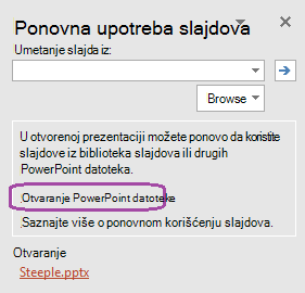 Pregledanje i pronalaženje prezentacije