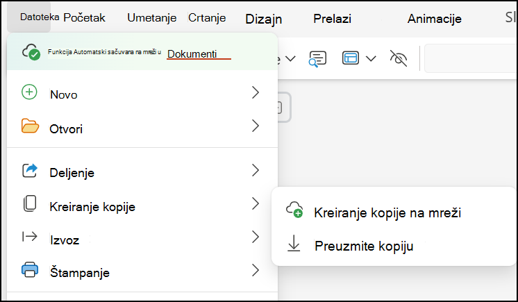 Koristite opciju 