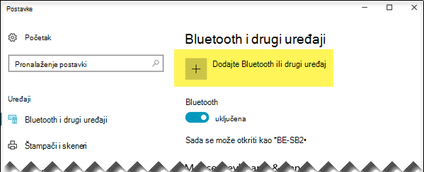 Dodavanje Bluetooth uređaja