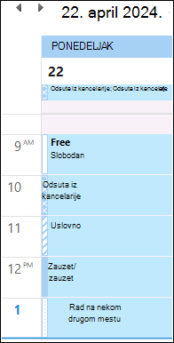 OOF u Outlook kalendar boja nakon ažuriranja