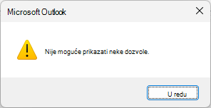 Greška dozvola za Outlook deljeni Calendar