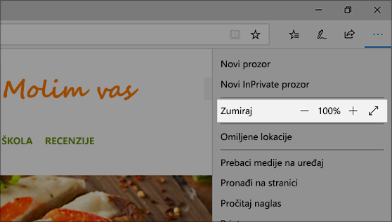 Lupa povećava delove ekrana da bi se oni lakše videli.