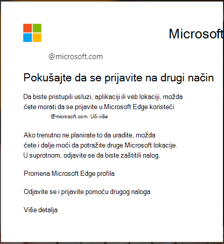 message displayed when Edge browser sign-in is required
