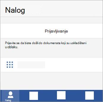 Prijavite se pomoću Microsoft naloga ili Office 365 poslovnog ili školskog naloga.
