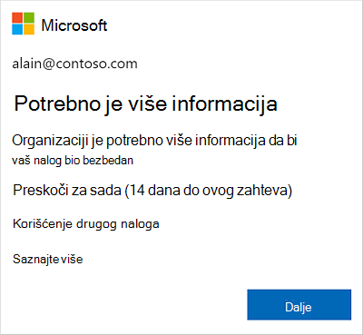 Odziv u kojem se traže dodatne informacije