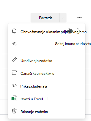 Snimak ekrana opcije obaveštenja.