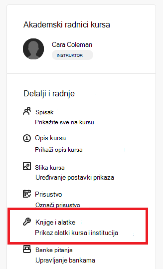 Blackboard knjige i alatke Microsoft Education link