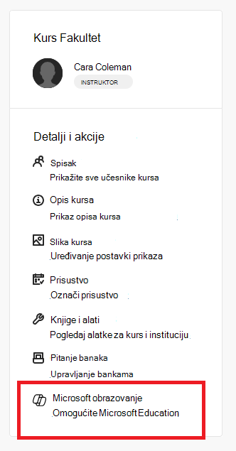 Knjige i alatke omogućavaju Microsoft Education stavka