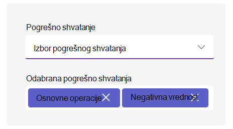 Snimak ekrana opcija zablude.