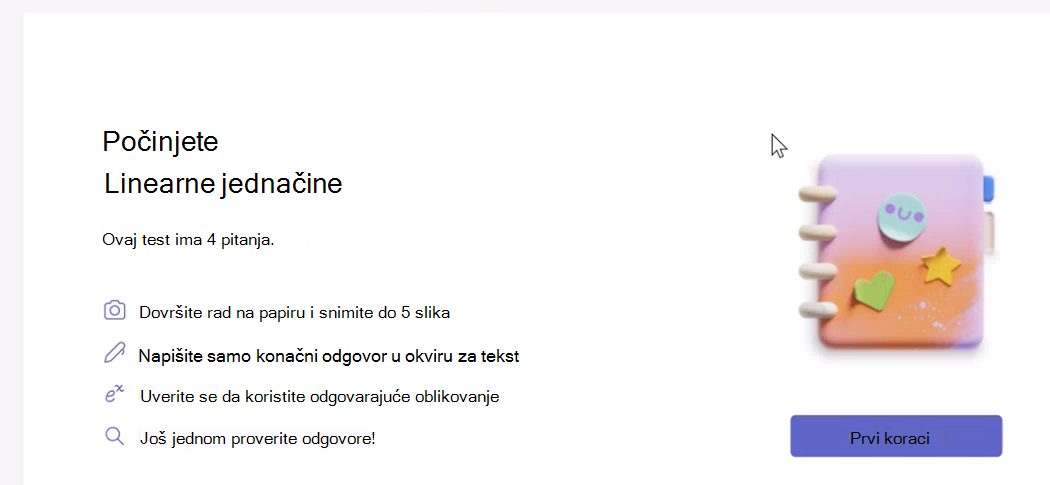 Snimak ekrana dijaloga za pokretanje.