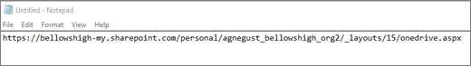 Snimak ekrana URL adrese.