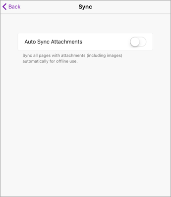 Isključite automatsku sinhronizaciju u postavkama programa OneNote za iPad.