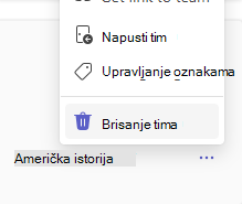 Izbriši tim