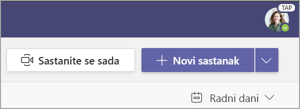 Snimak ekrana koji prikazuje opciju 