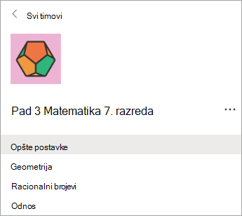 Kanali u razrednom timu nastavnika 7. razreda.