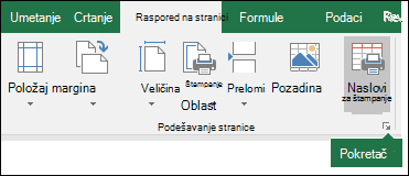 Snimak ekrana pokretanja dijaloga 