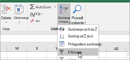 O NAMA > Sortiranje & filtriranje > Filter